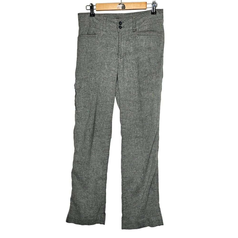 Womens REI Gray Cargo‎ Pants Size 6 Hemp Blend Button Zipper Closure Pockets
